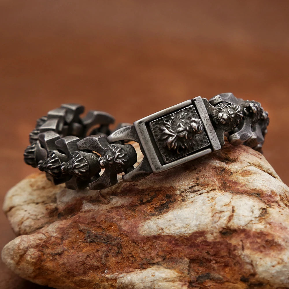 PENDRA Twin Wolf Twisted Stainless Steel Cuff Bracelet