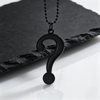 PENDRA Black Question Pendant Necklace