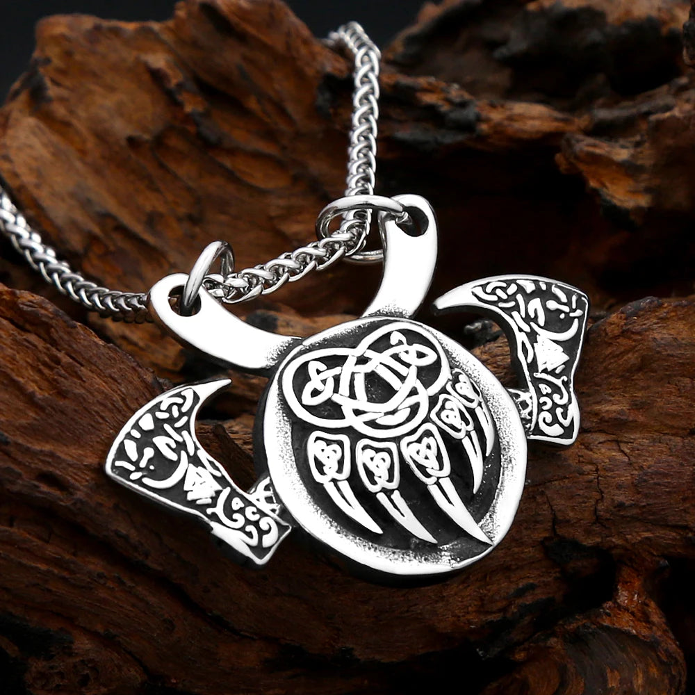 PENDRA Bearclaw Viking Bear Claw Axe Pendant