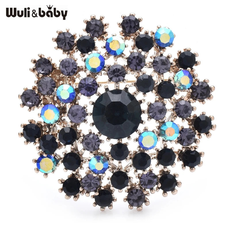 PENDRA Dandelia Rhinestone Dandelion Flower Brooch