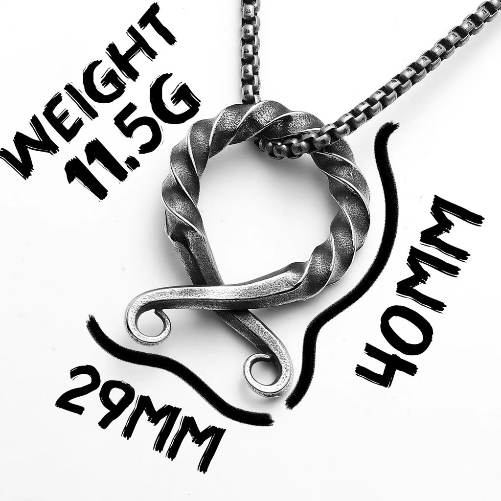 PENDRA Troll Cross Ancient Steel Necklace