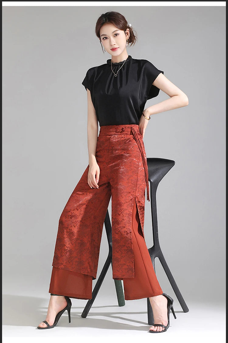PENDRA Chiffon Wide Trousers Pants