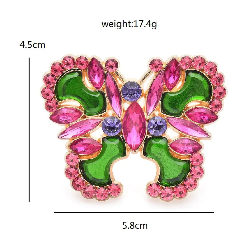 Wuli&baby New Design Butterfly Brooches For Women Unisex 3-color Luxury Insects Party Office Brooch Pins Gifts