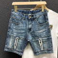 Summer Casual Denim Knee Length Jeans Shorts for Men with Ripped Holes Boyfriend Classic Streetwear Luxury Jeans Shorts for Men