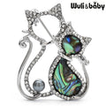 PENDRA Pearl Cat Abalone Shell Brooch
