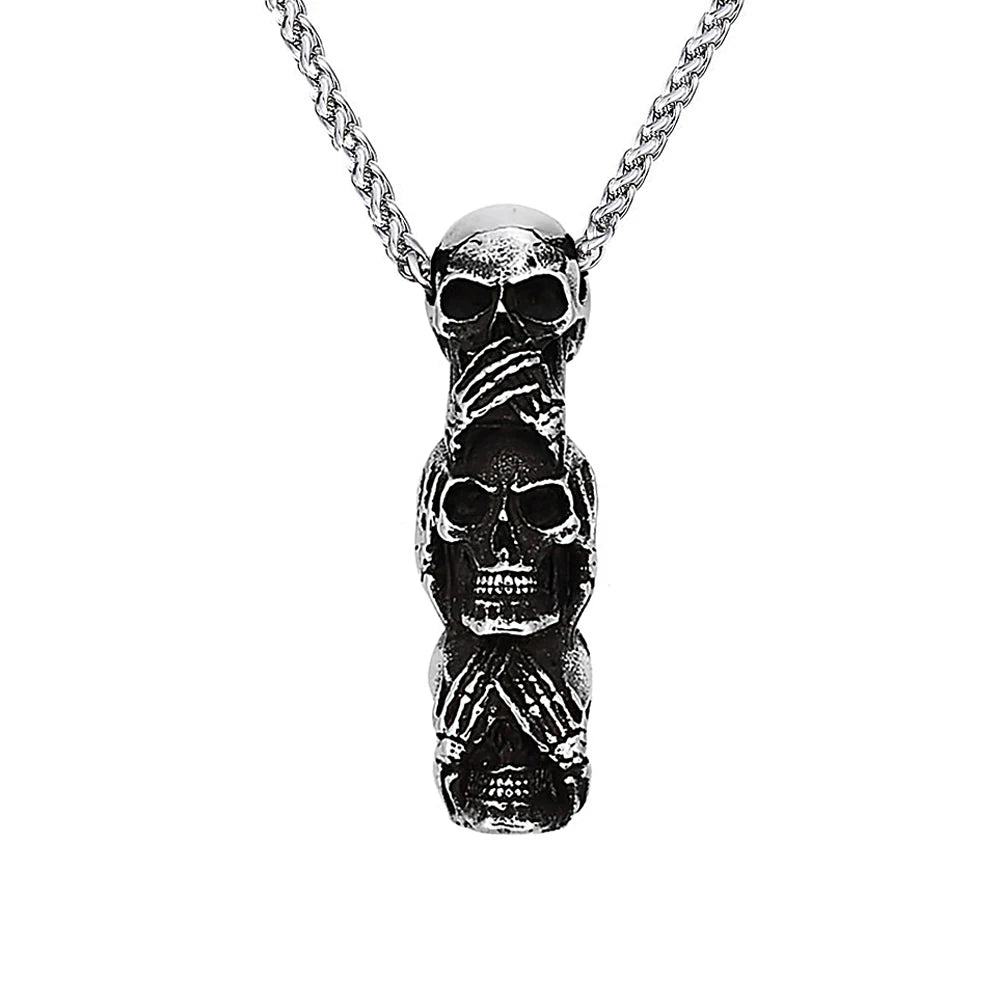 PENDRA Skullpunk Gothic Hip Hop Skull Pendant