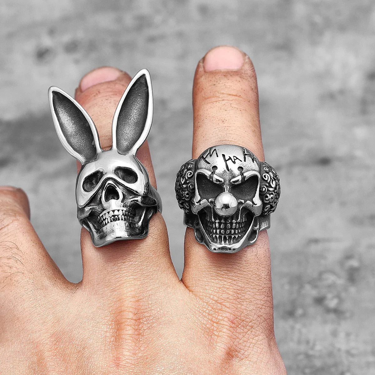 PENDRA Joker Skull Punk Ring