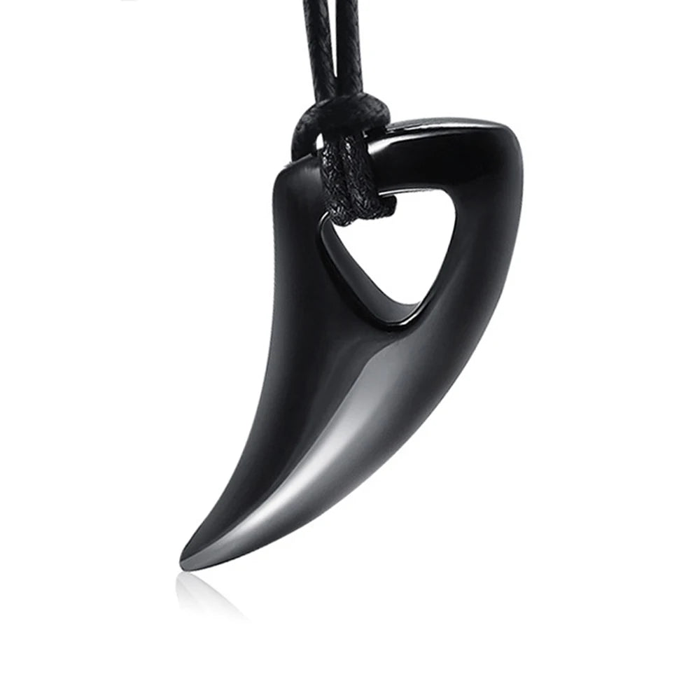 PENDRA Wolfthorn Leather Rope Wolf Tooth Pendant