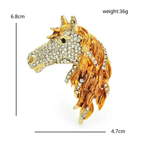 PENDRA Big Horse Head Brooch
