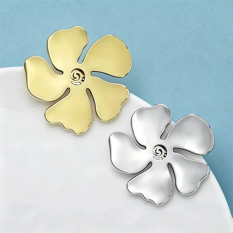 PENDRA Florasteel Stainless Steel Flower Brooch
