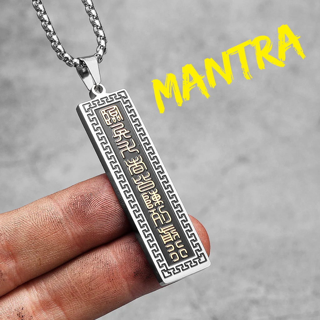 PENDRA Taoism Nine Character Steel Necklace