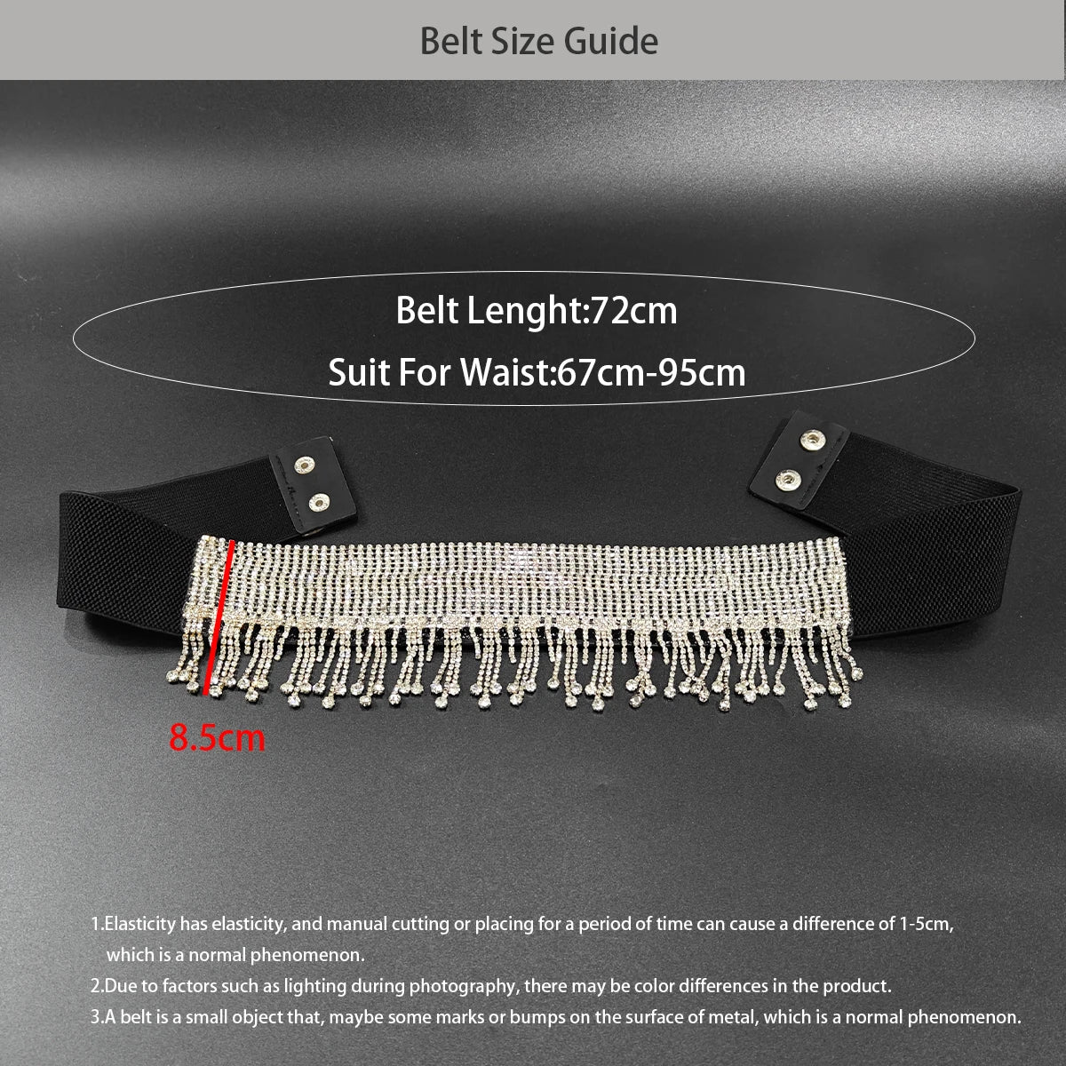PENDRA Noraora Rhinestone Tassel Corset Waist Chain Belt