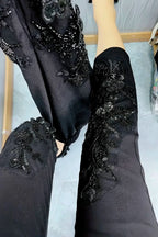 European Heavy Industry sequin bead design fashioneight point cigarette tube pants women's elastic high waist slim casual pants