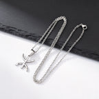 Africa Berbers Symbol Necklace for Men,Stainless Steel Amazigh ⵣ Letter Necklace,Ethnic Amulet Jewelry