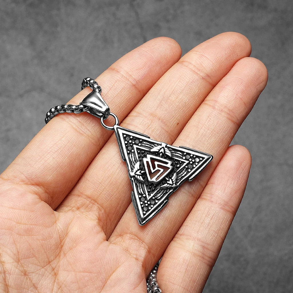 PENDRA Odin's Triangle Steel Necklace