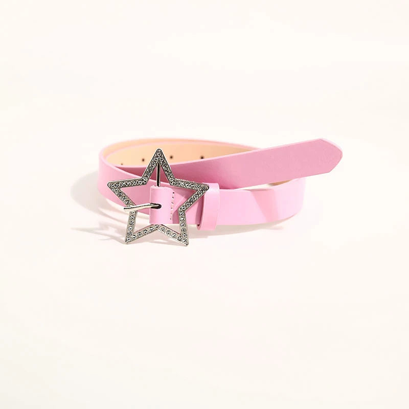 PENDRA Aurearae Leather Black Star Y2K Belt