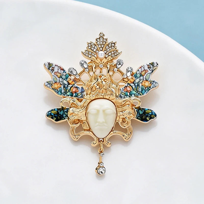 PENDRA Sylphina Retro Forest Elf Face Brooch
