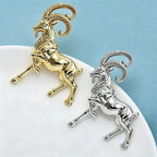 PENDRA Minimal Goat Polished Alloy Brooch