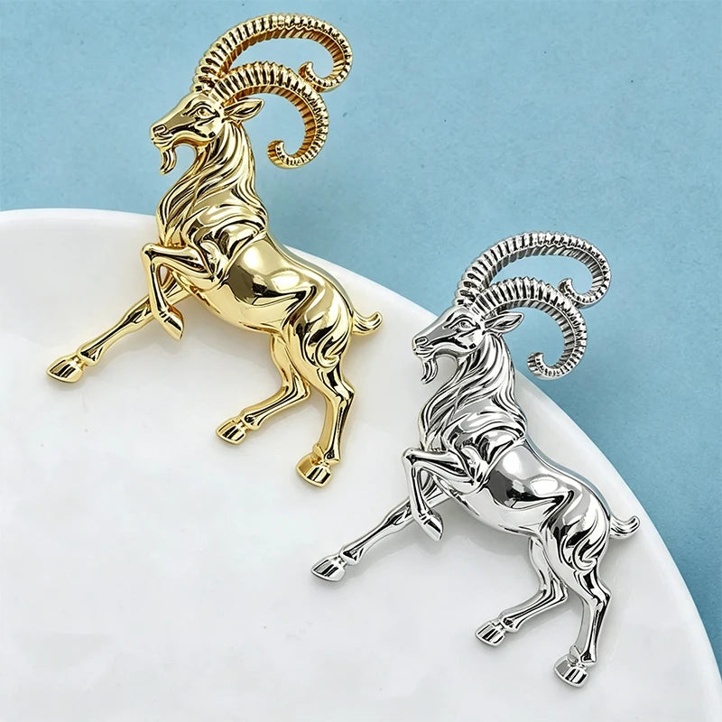 PENDRA Minimal Goat Polished Alloy Brooch