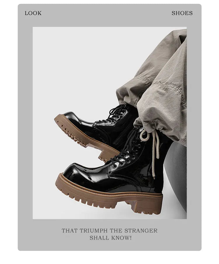 PENDRA Leather Thick Soled Boots