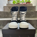 PENDRA Metalcore Black Canvas High-Top Metal-Hole Zip Lace-Up Sneakers