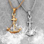 PENDRA Golden Anchor Boyfriend Steel Necklace