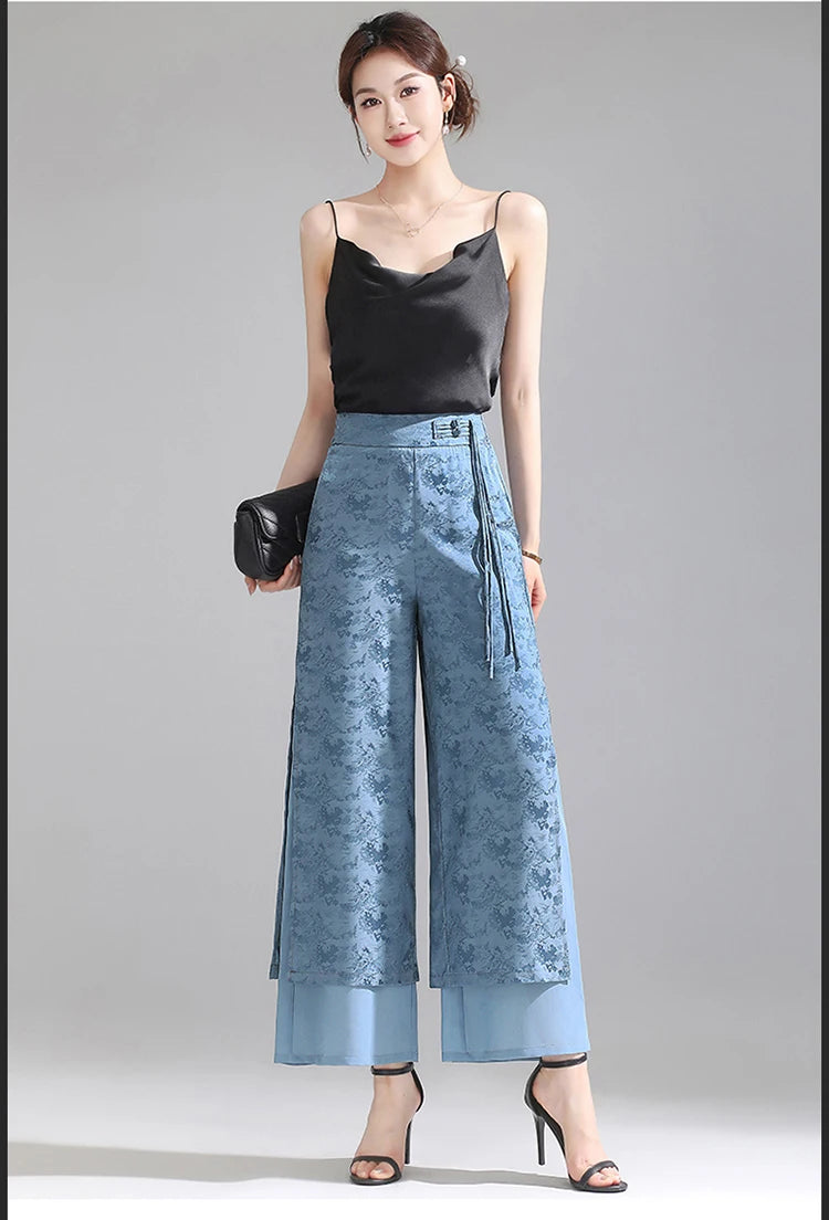 PENDRA Chiffon Wide Trousers Pants