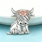 PENDRA Cute Highland Cow Brooch