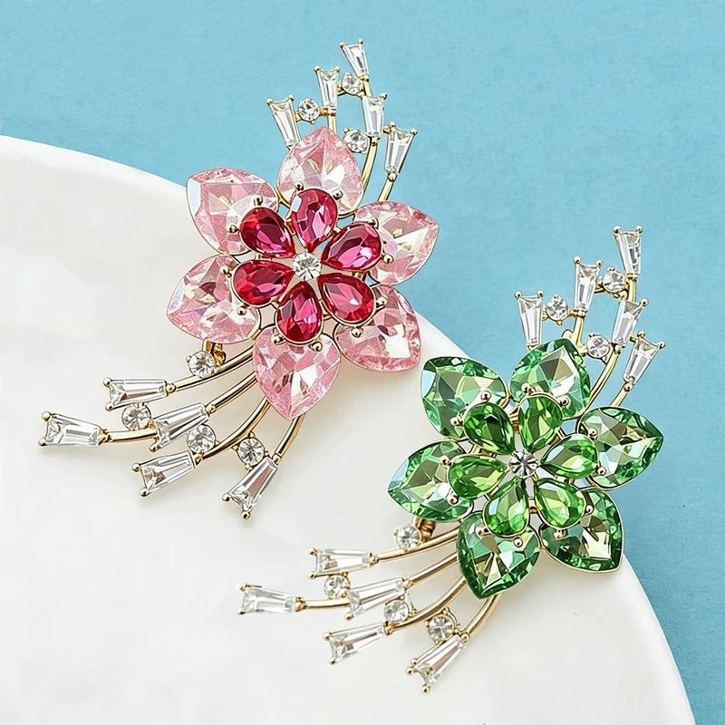 PENDRA Crystalia Luxury Crystal Flower Brooch
