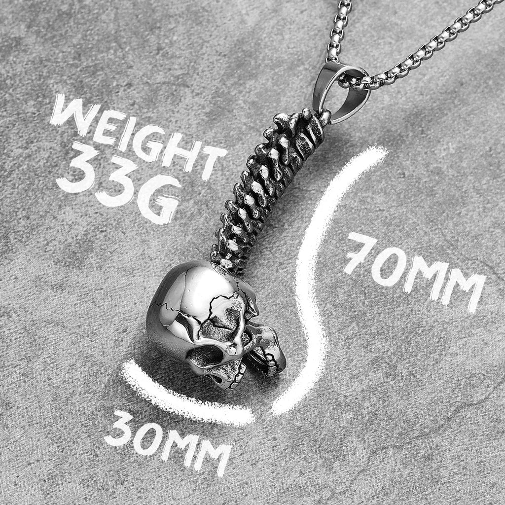 PENDRA Skull Spine Domineering Steel Necklace