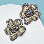 PENDRA Florienne Retro Rhinestone Flower Brooch