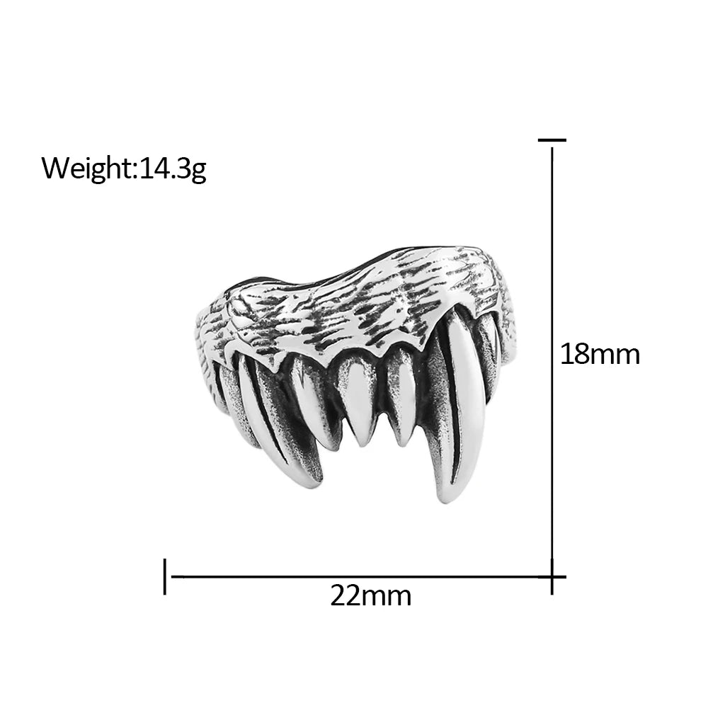 PENDRA Beastfang Gothic Beast Teeth Ring