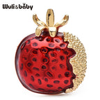 PENDRA Pomella Red Enamel Pomegranate Brooch