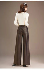 PENDRA Warm Drape Wide Leg PU Leather Pants
