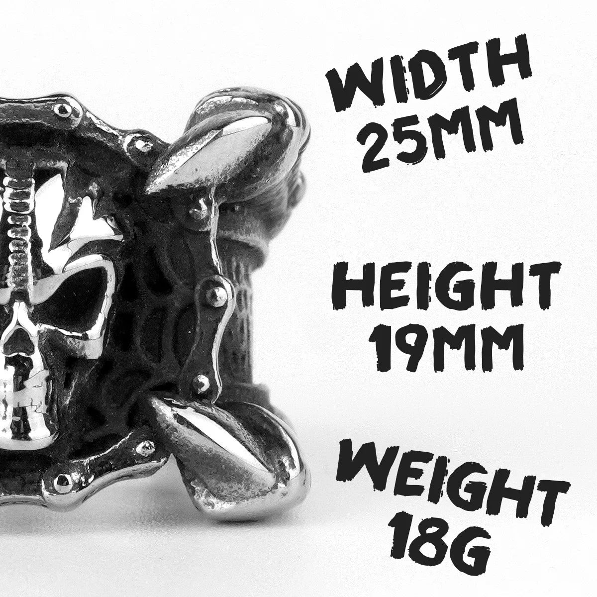 PENDRA Skull Dragon Claw Steel Ring
