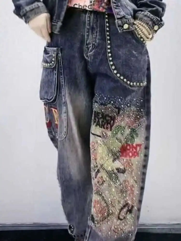 PENDRA Willow Rivet Diamond Pocket Jeans