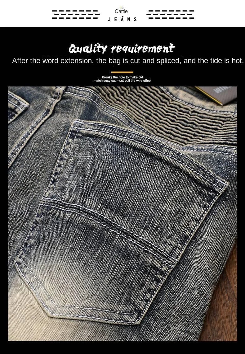 PENDRA Denim Straight Ripped Pants