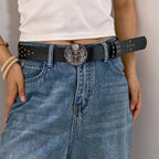 PENDRA Fayeina Black Skull Designer Belt