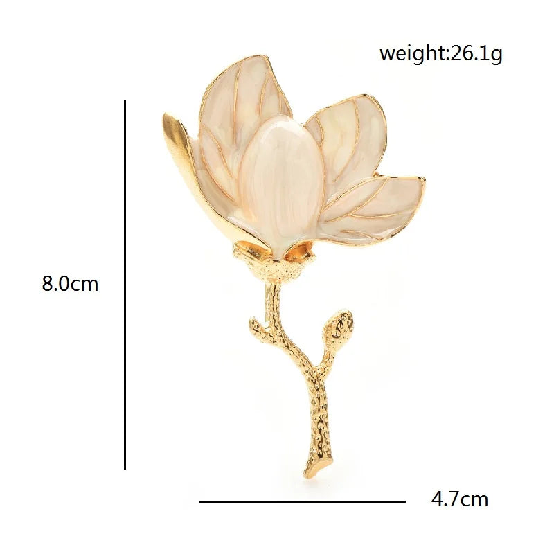 PENDRA Magnoliette Charming Magnolia Flower Brooch