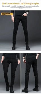 Denim Winter Velvet Thickened Slim-fitting Small Feet Elastic Casual Warm Men's Pants Cotton Trousers Jeans for Men Streetwear