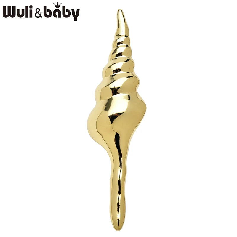 PENDRA Seashell Conch Stainless Steel Brooch