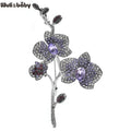 PENDRA Orchidelle Purple Rhinestone Orchid Brooch