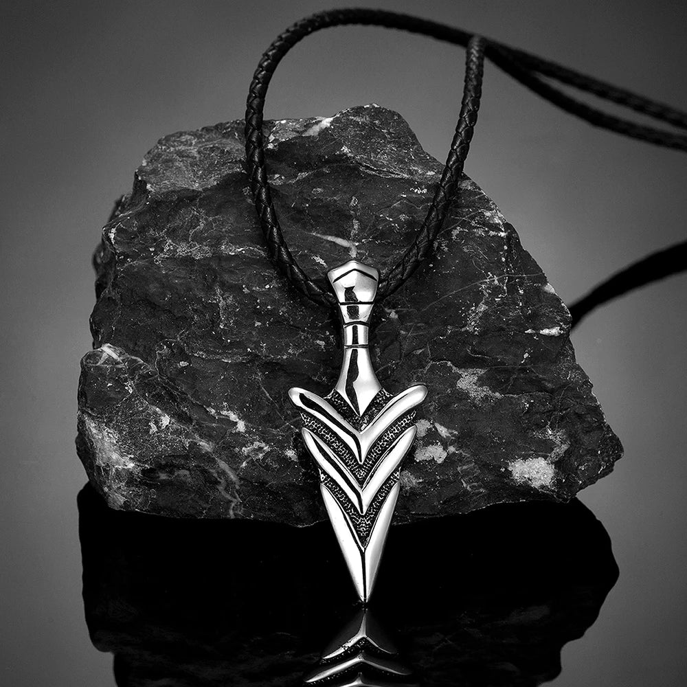 PENDRA Viking Spear Norse Steel Necklace