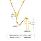 PENDRA Cross Mary Rosary Necklace