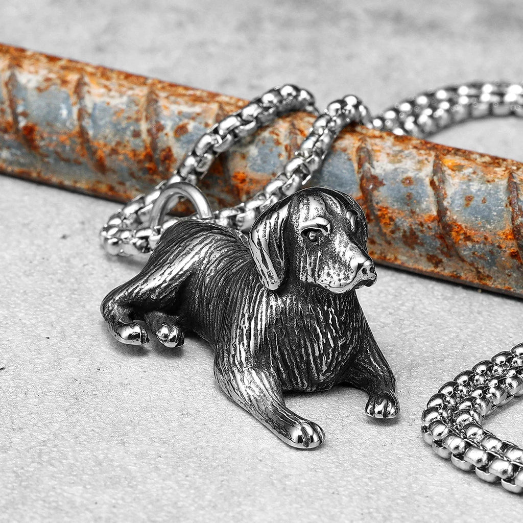 3D Labrador Dog Men Necklaces Stainless Steel Pendant Chain Women Punk Fashion Jewelry New In Accessories Gifts Wholesale