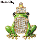PENDRA Crowned Frog Rhinestone Brooch