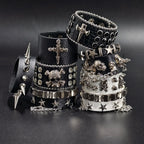 PENDRA Koraine Leather Black Skull Gothic Belt
