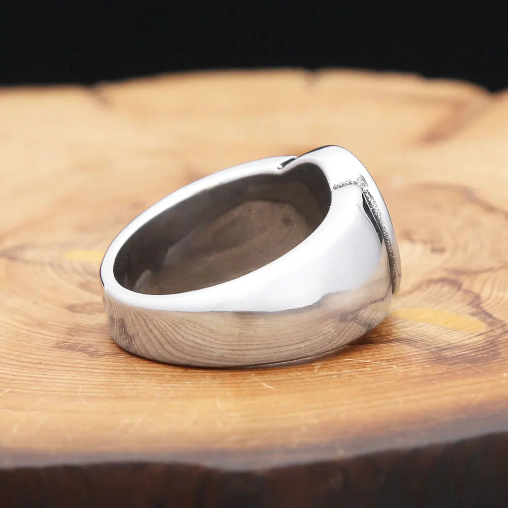 PENDRA Black8 Stainless Steel Number 8 Ring