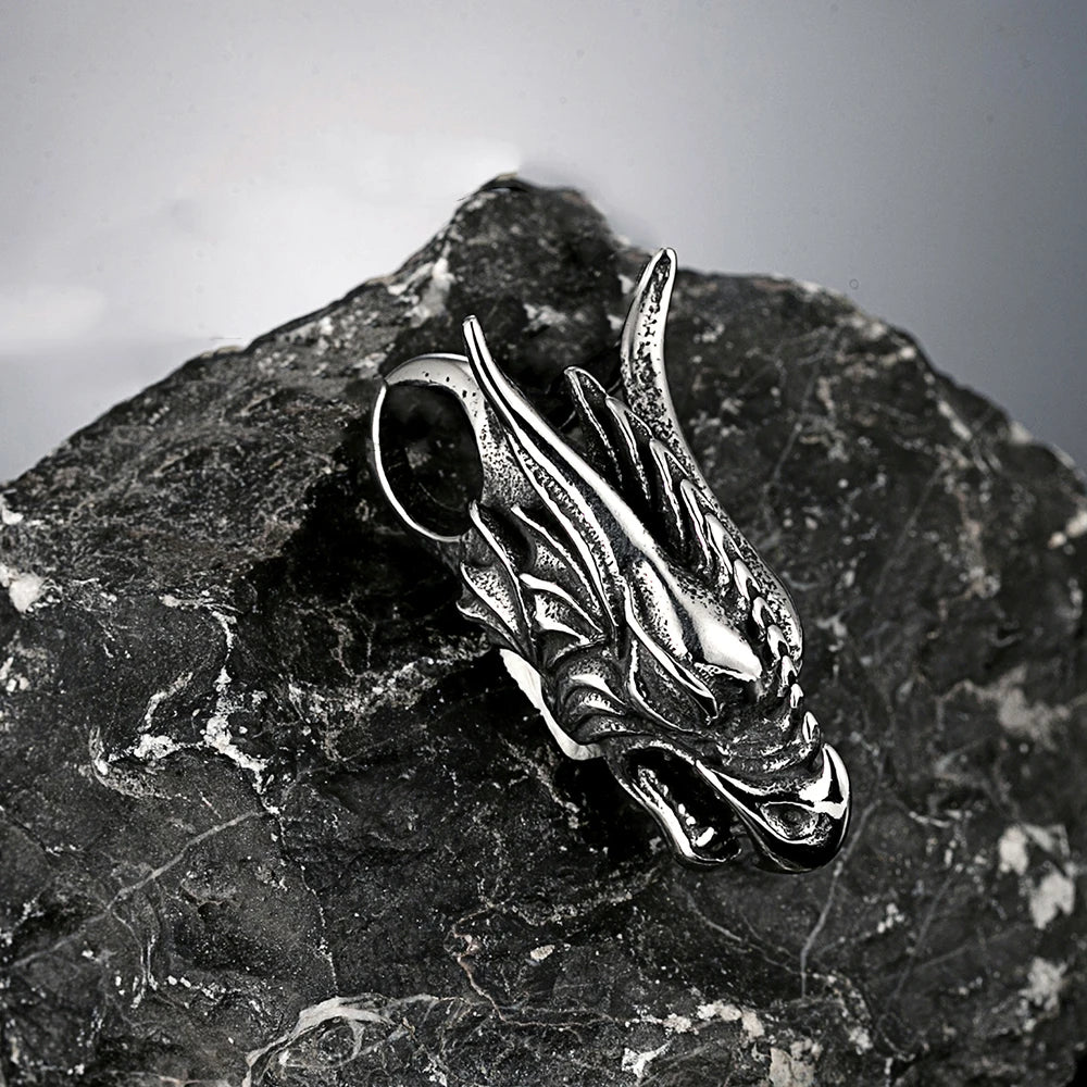 PENDRA Dragon Norse Steel Necklace