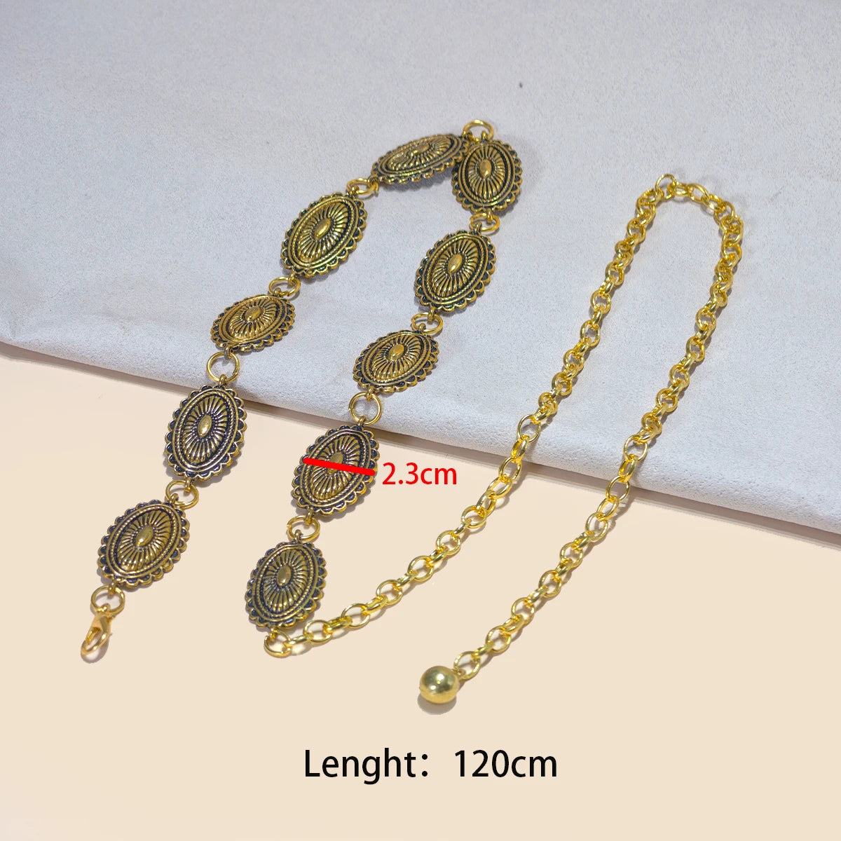 PENDRA Koraora Metal Boho Waist Chain Belt